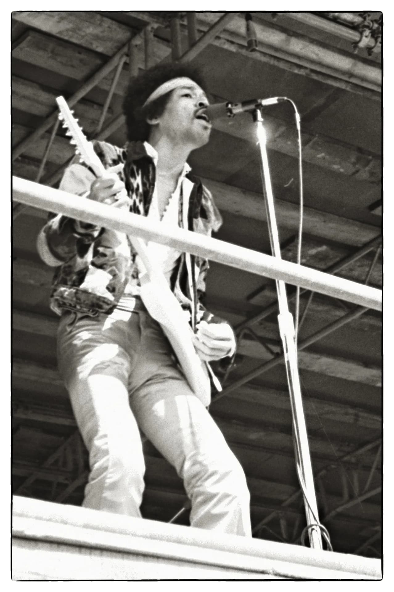 Jimi Hendrix performing at the Fehmarn Festival, September 1970